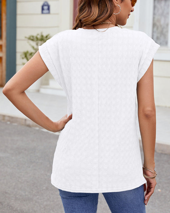 T-Shirt Rundhalsausschnitt einfarbig kurzarm
