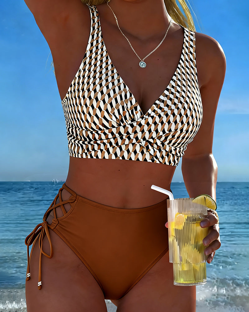 Bikini Geometrisch Druck Krawatte