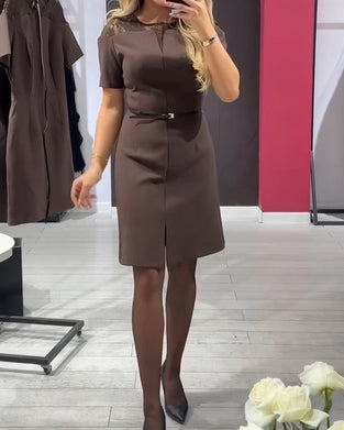 Kleid Elegant Spitze Eingefasst Gerade Schlitz