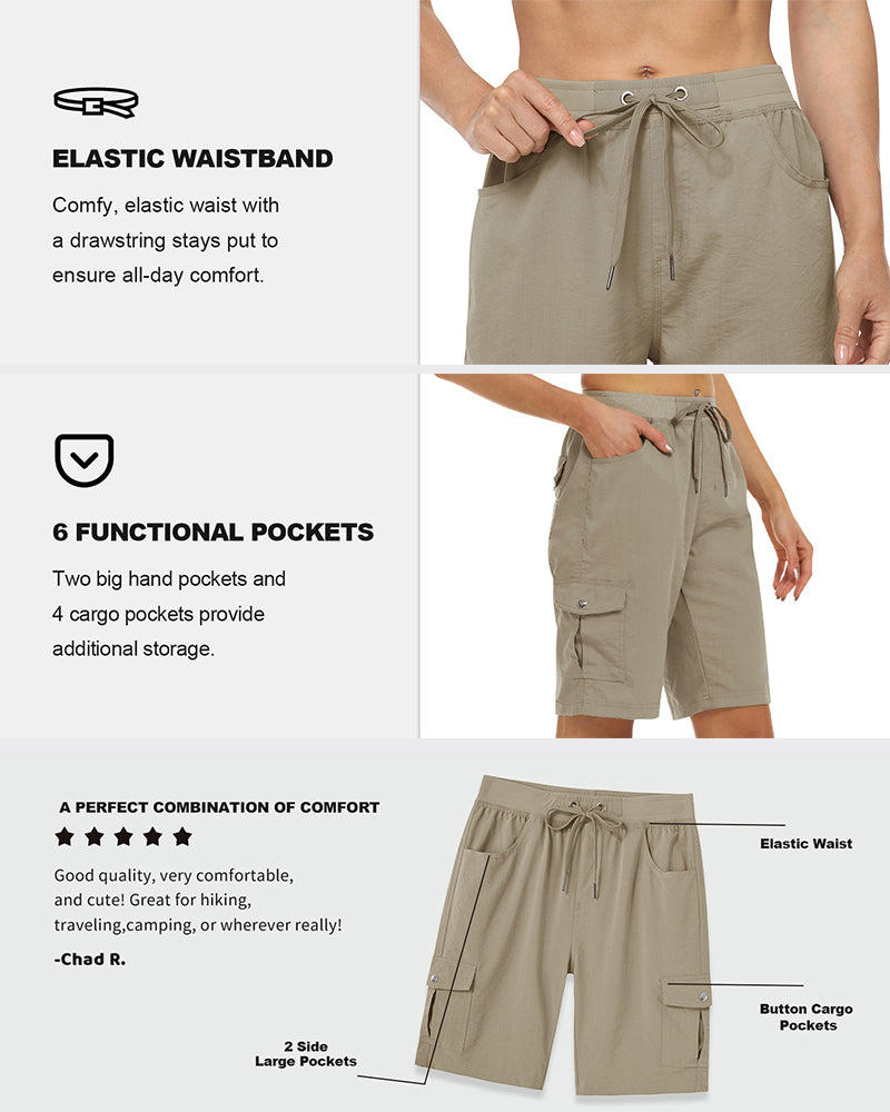 Damen Shorts Schnelltrocknende Cargoshorts Mit Taschen