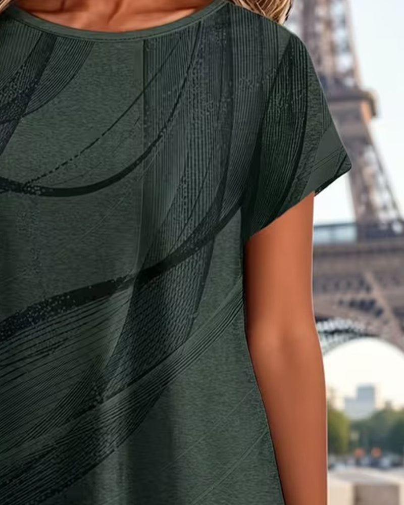 T-Shirt Kurzarm Asymmetrischer Saum