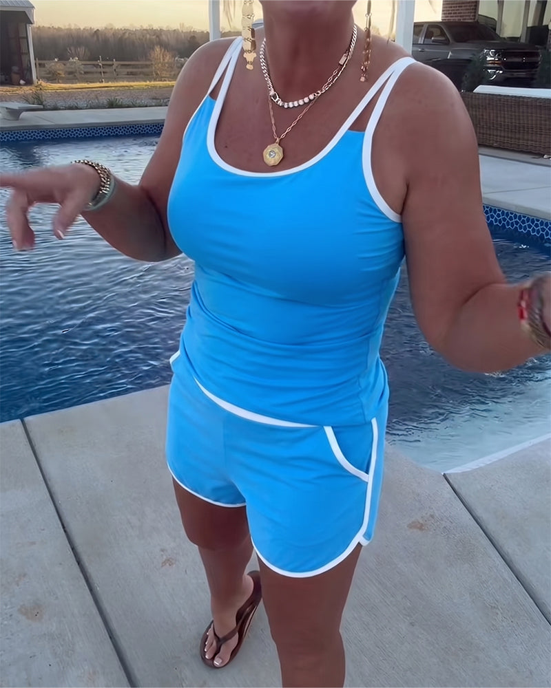 Tankini Mit Farbkontrast Paspelierung Und Biese