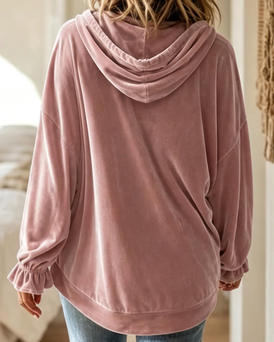 Hoodie Einfarbig Langarm