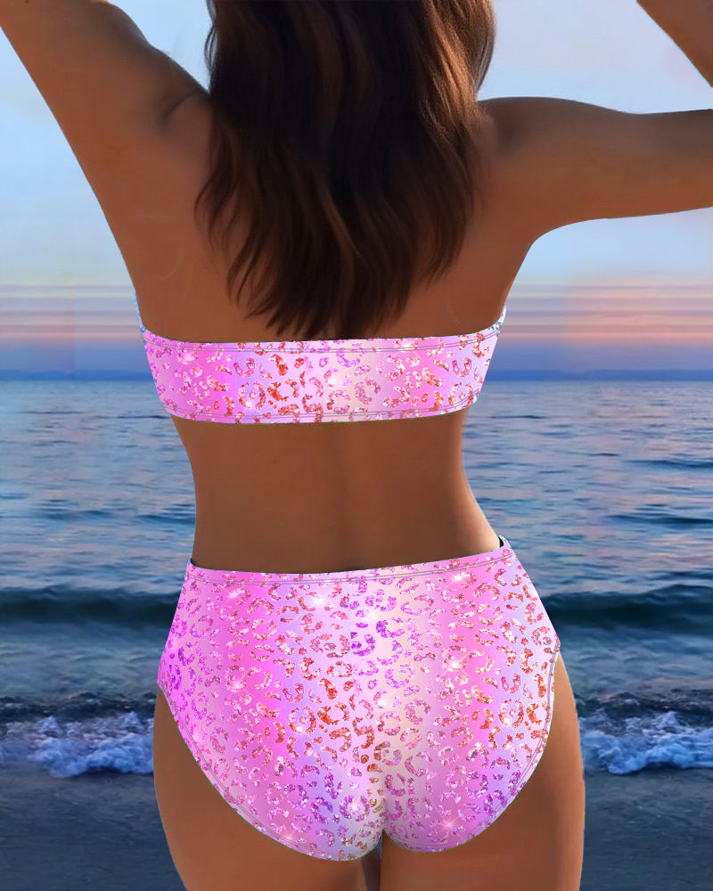 Bikini Leopardenmuster Bandeau