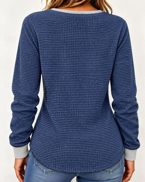 Oberteil Stilvoll Henley Langarm