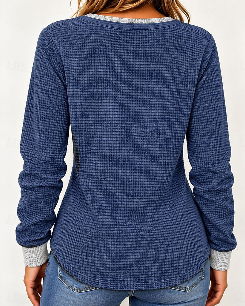 Oberteil Stilvoll Henley Langarm