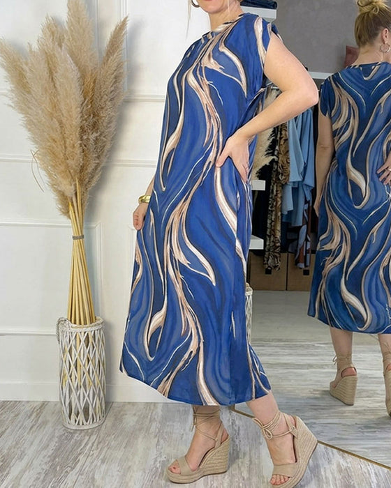 Kleid Vergoldet Fließendes Muster Säule