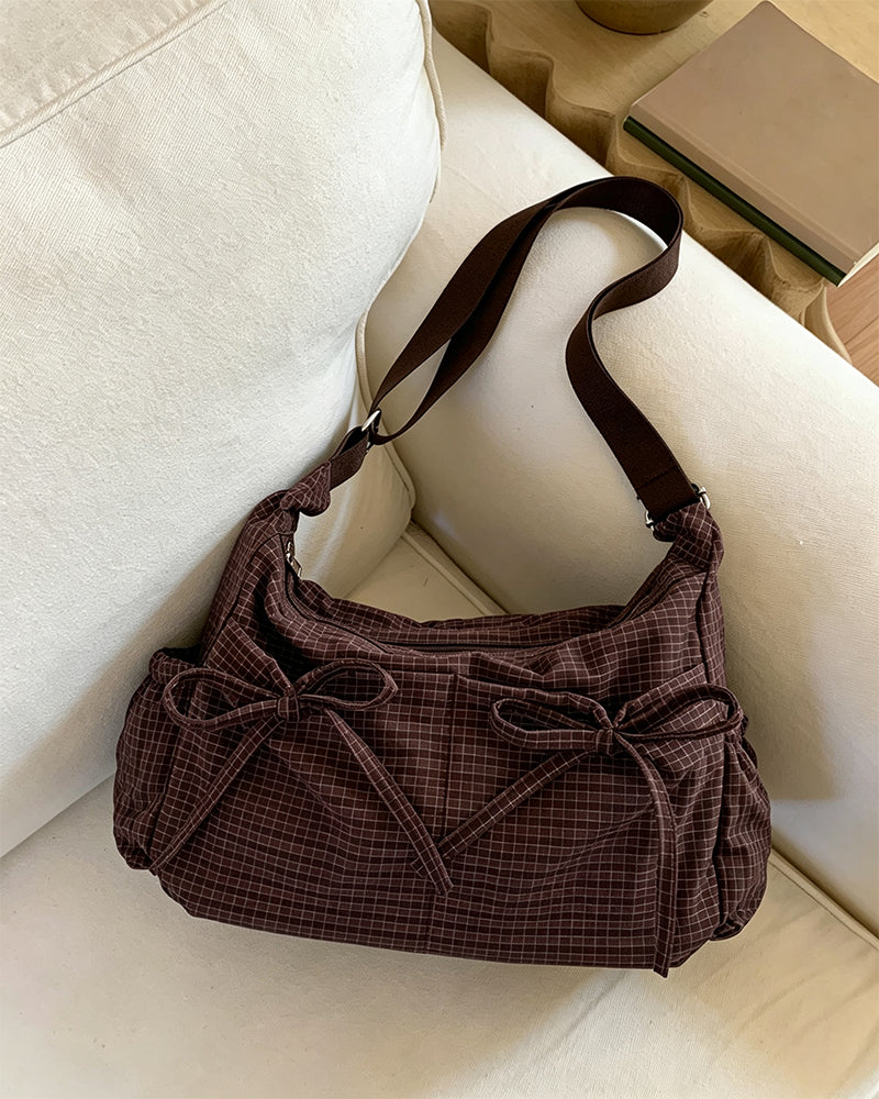 Tasche Schleife Karo Crossbody