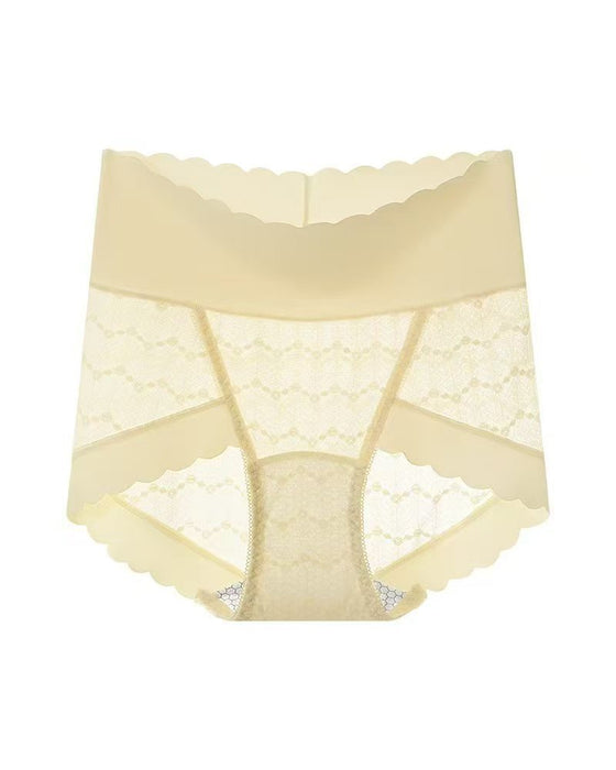 Atmungsfreie Nahtlose High-Waist Spitzen Slip