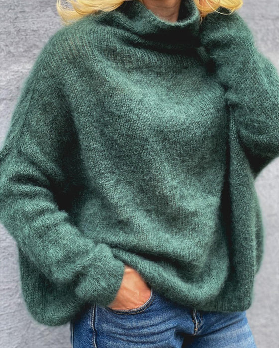 Pullover mit hoher Nackenfarbpullover