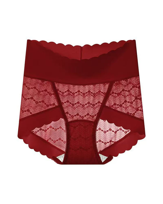 Atmungsfreie Nahtlose High-Waist Spitzen Slip