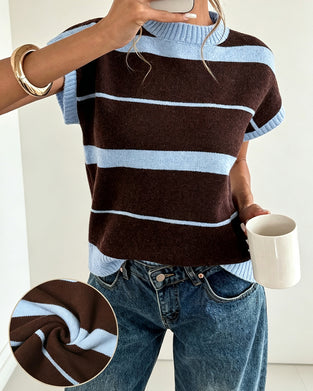 Pullover Kurzarm Gestreift