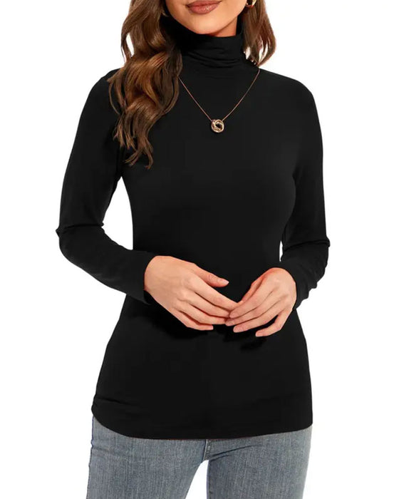 Top Einfarbig Halb Turtleneck Unterzieh