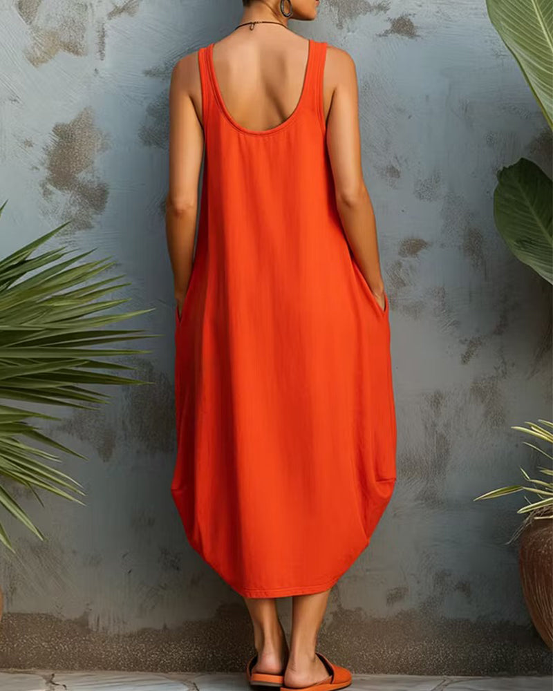 Lässiges Bedrucktes Maxikleid
