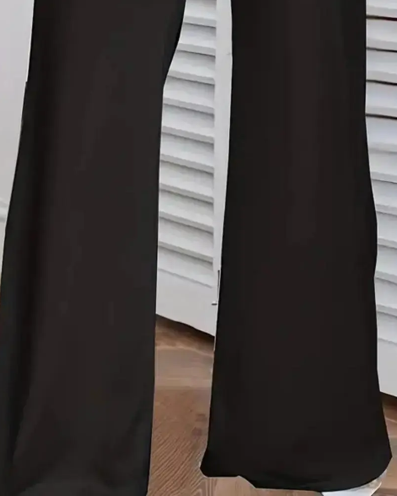 Hose Kreuz-Taille Leopard Druck Ausgestellt