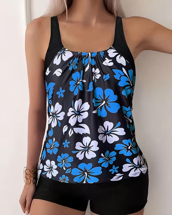 Tankini Hibiskus Druck Schwimm