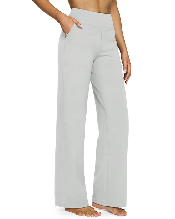 Hose Damen High Waist Stretch Casual Yoga Weites Bein