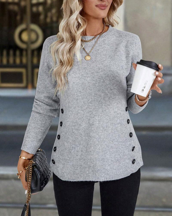Pullover Mit Knopfleiste