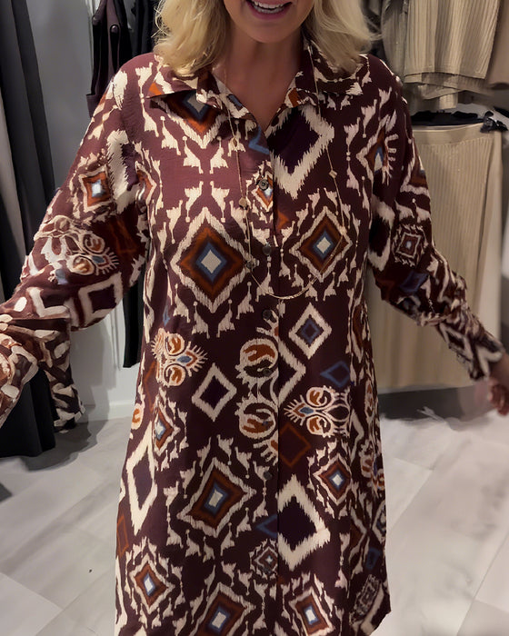 Kleid mit Hemd in Diamantmuster