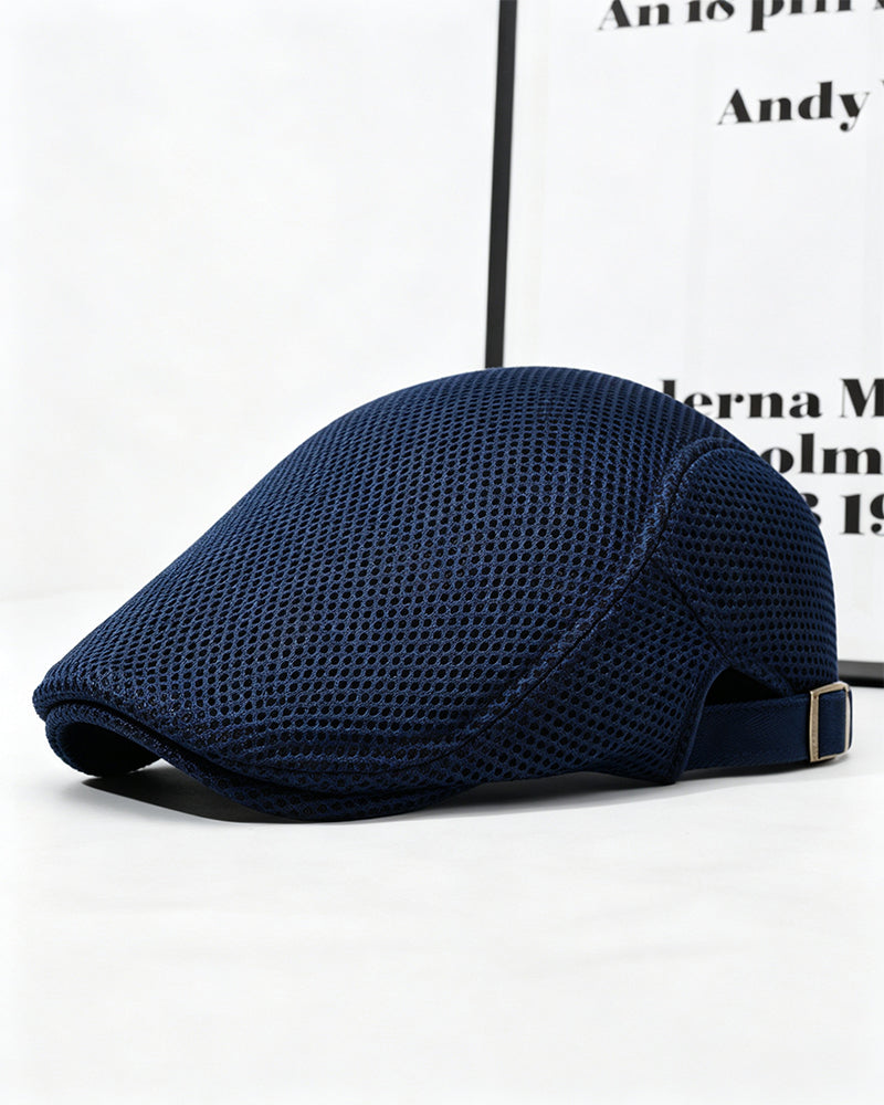 Herren Atmungsaktive Mesh Flache Mütze - Verstellbare Newsboy Ivy Baskenmütze Sommerhut