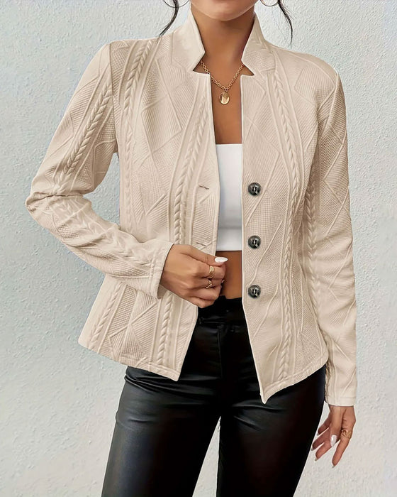 Blazer Mantel Einfarbig Geknöpft