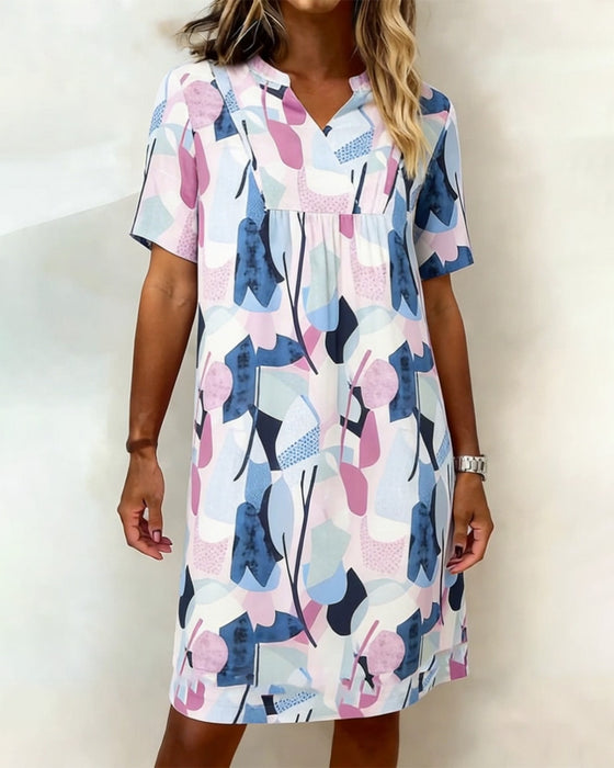 Kleid Geometrisches Muster Druck