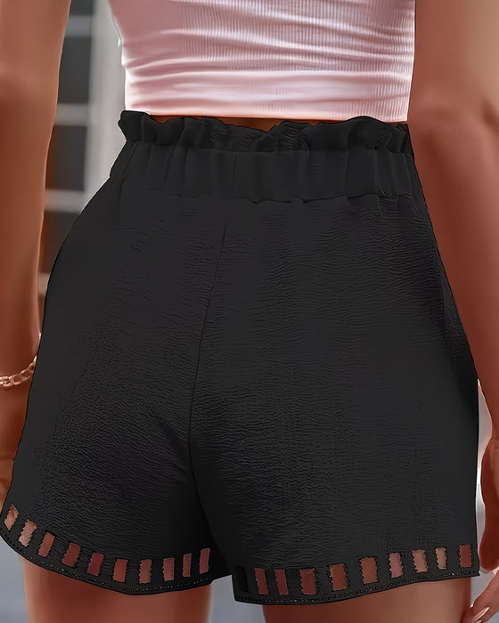 Shorts Durchbrochene Spitze Elastischer Bund