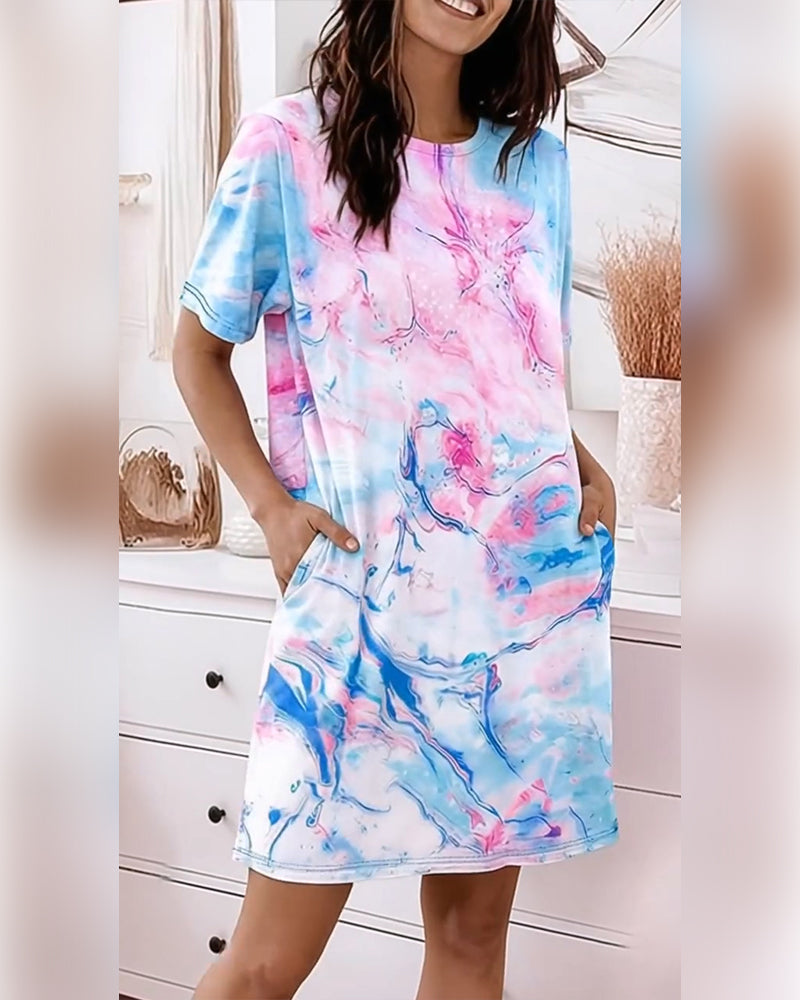 Kleider Tie-Dye Flüssigkeit Druck Locker