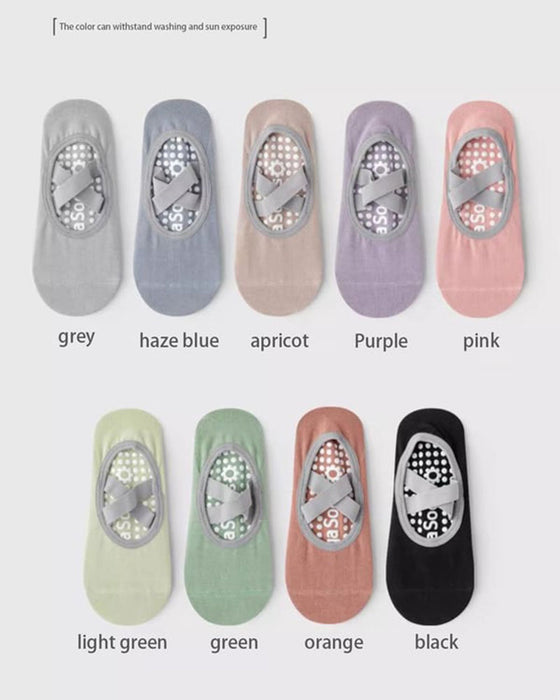 Damen-Fußie-Socken für Pilates & Workout – Rutschfeste Silikongriffe, atmungsaktiv & feuchtigkeitsableitend (Yoga/Tanz/Indoor-Aktivitäten)