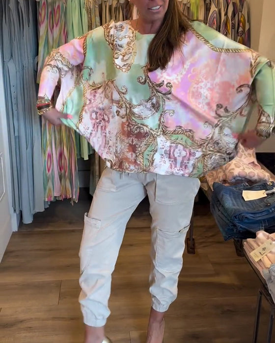 Top Druck Locker Drop Schulter Langarm