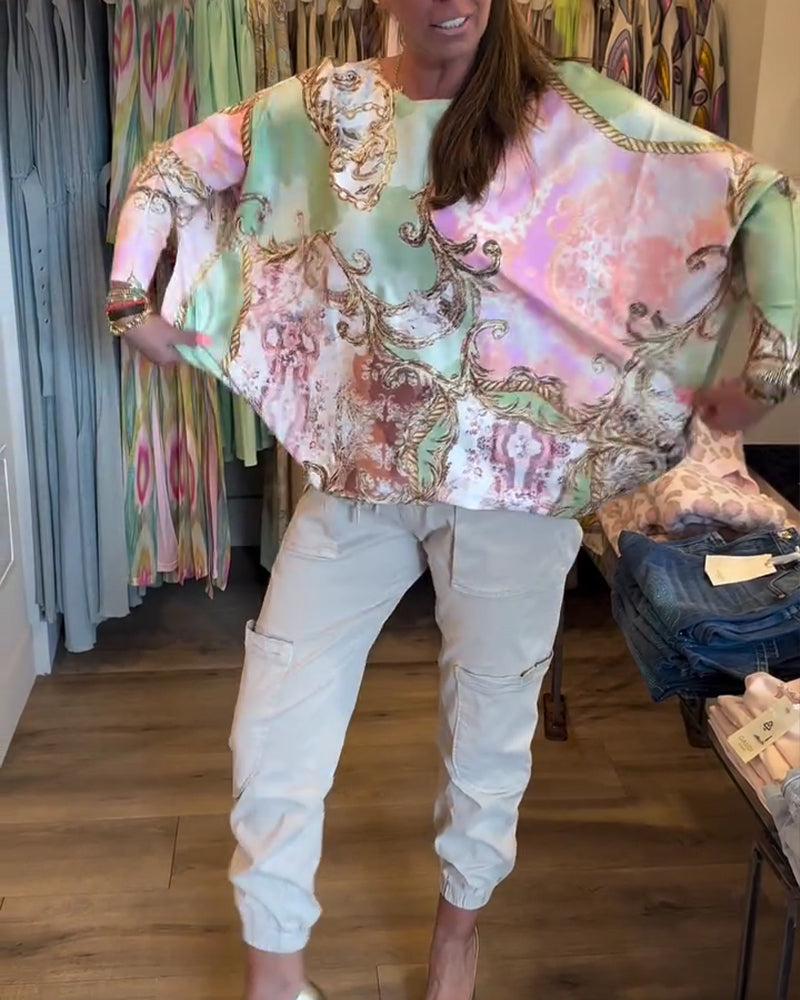 Top Druck Locker Drop Schulter Langarm