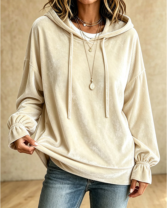 Hoodie Einfarbig Langarm