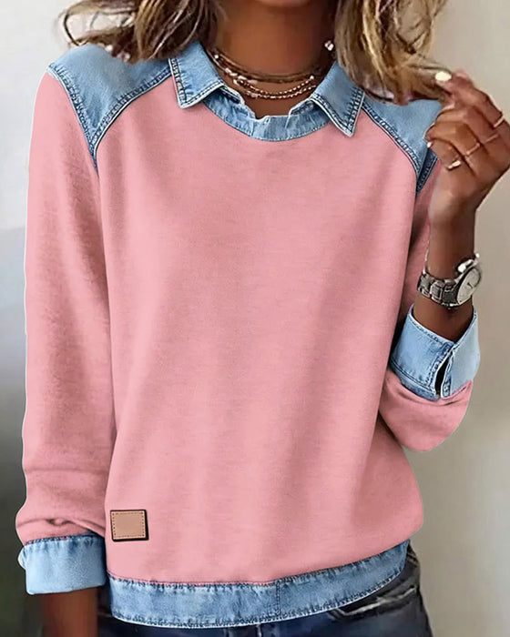 Bluse modisches Revers langarm