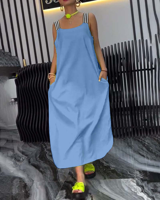 Kleid Gespaltene Träger Locker