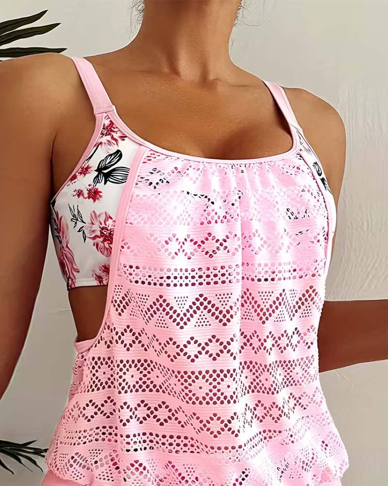 Tankini Konservativ Boxershorts Träger