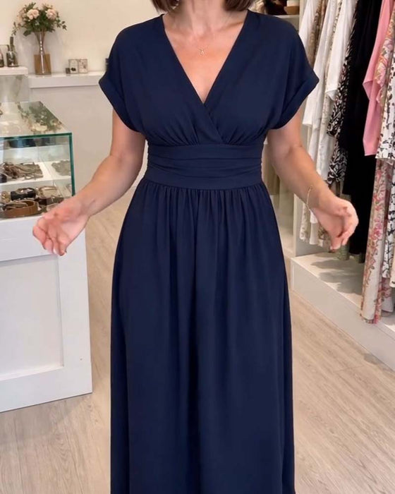 Kleid V-Ausschnitt Tailliert A-Linie