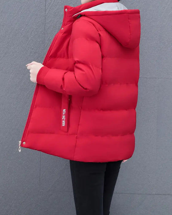 Jacke lässig einfarbig warm mit Kapuze