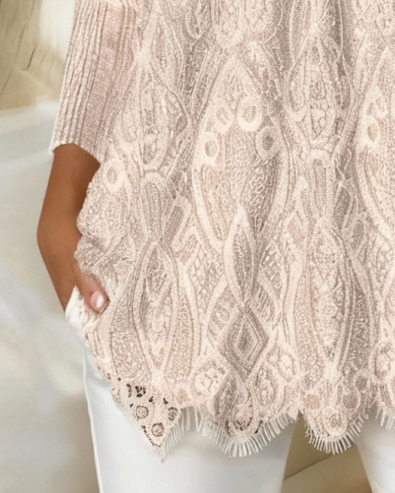 Top Quadratischer Ausschnitt Achsel Spitze