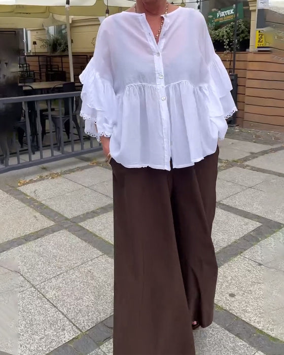 Mehrlagige Bluse mit Glockenärmeln