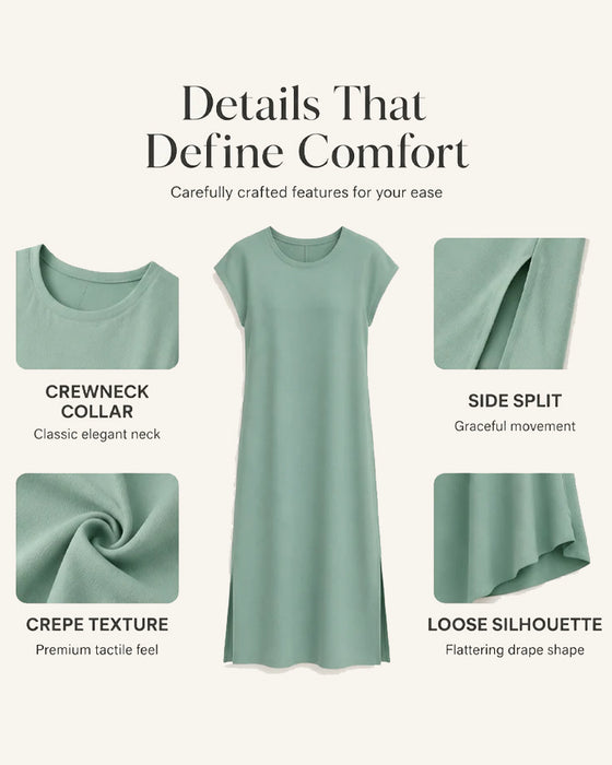 Kleid Midi Länge Schlitz Locker
