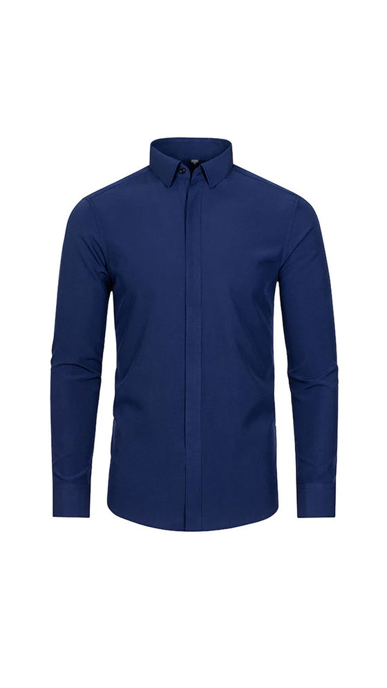 Herren Langarmhemd Uni