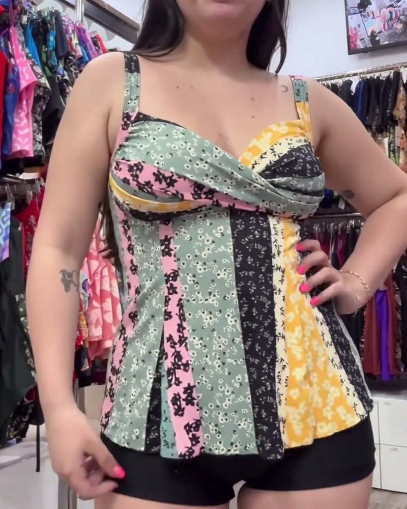 Tankini Colorblock Halsschlaufe