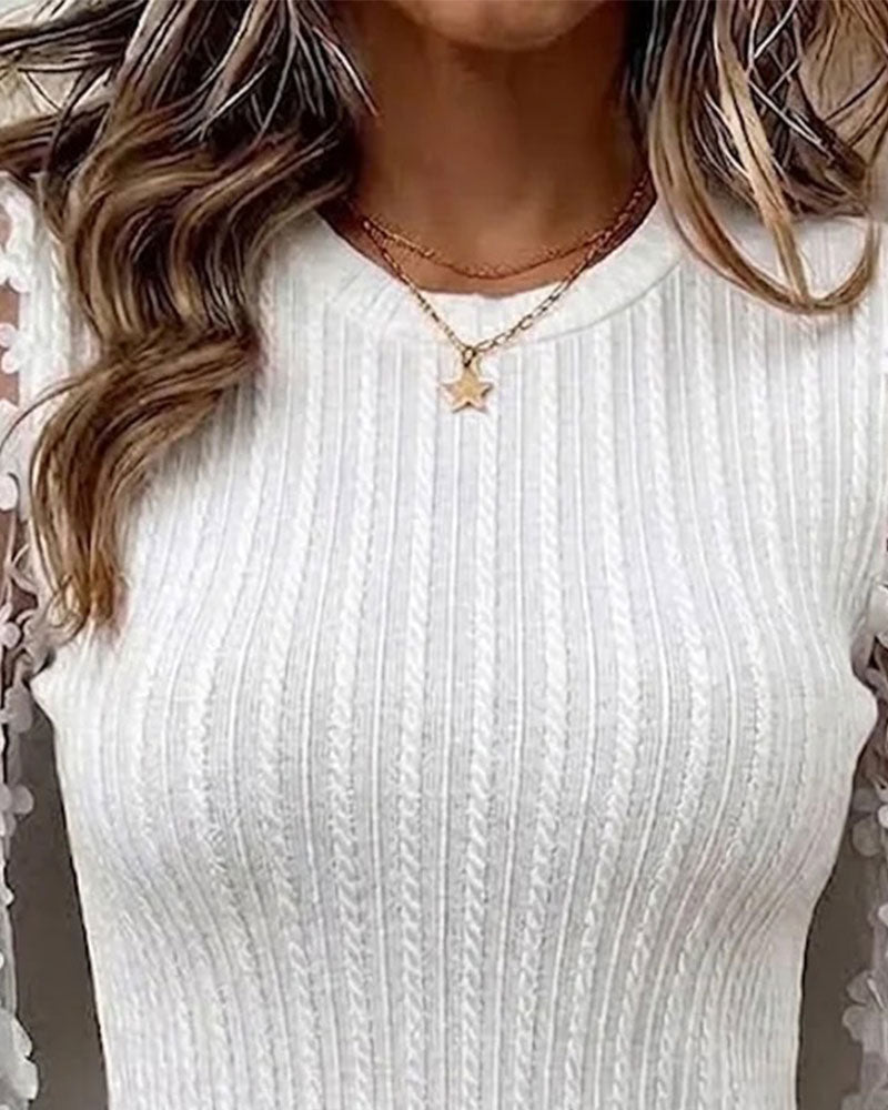 Stricktop Spitze Mesh Ärmel