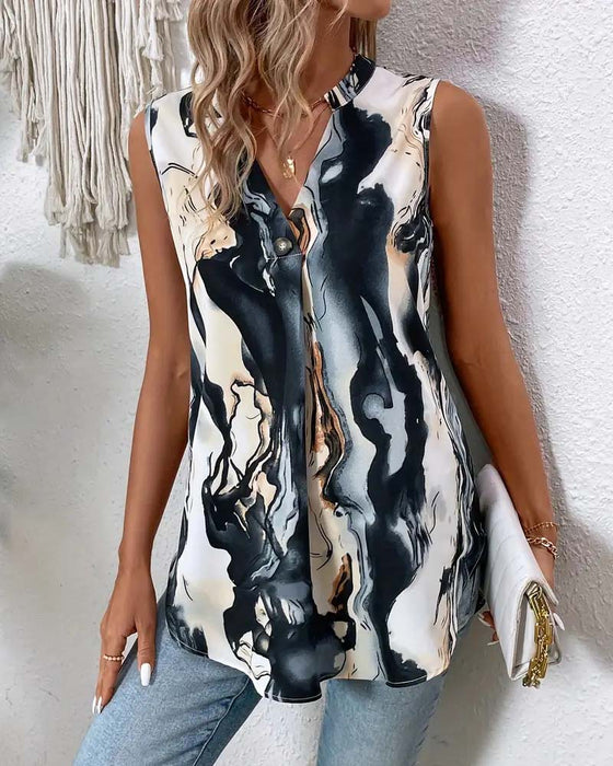 Bluse Tuschmalerei-Druck