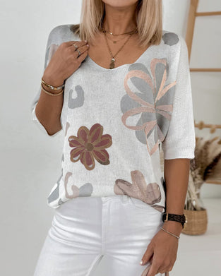 Top Blumen Gestrickt