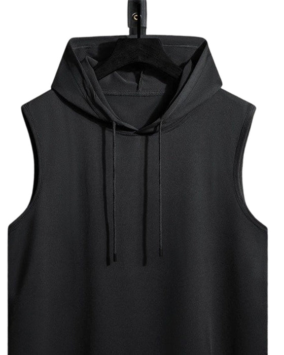Tank Top Kapuze Kordelzug Ärmellos Sport