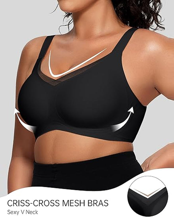 Damen-BH ohne Bügel mit V-Mesh – bequemer und stützender Bralette