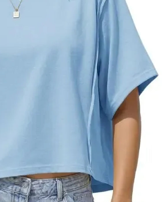 T-Shirts Kurz Drop Schulter Locker
