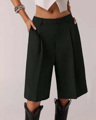 Blazer Hose Bermuda Gerades Bein Tasche Lässig