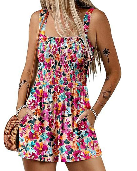 Jumpsuit geblümt lässig Träger-Shorts